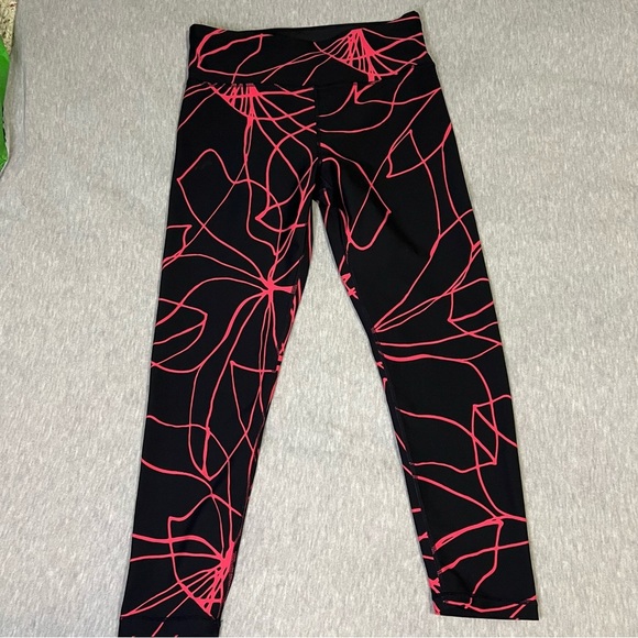 Dkny Black and Pink Abstract Leggings - Picture 1 of 4